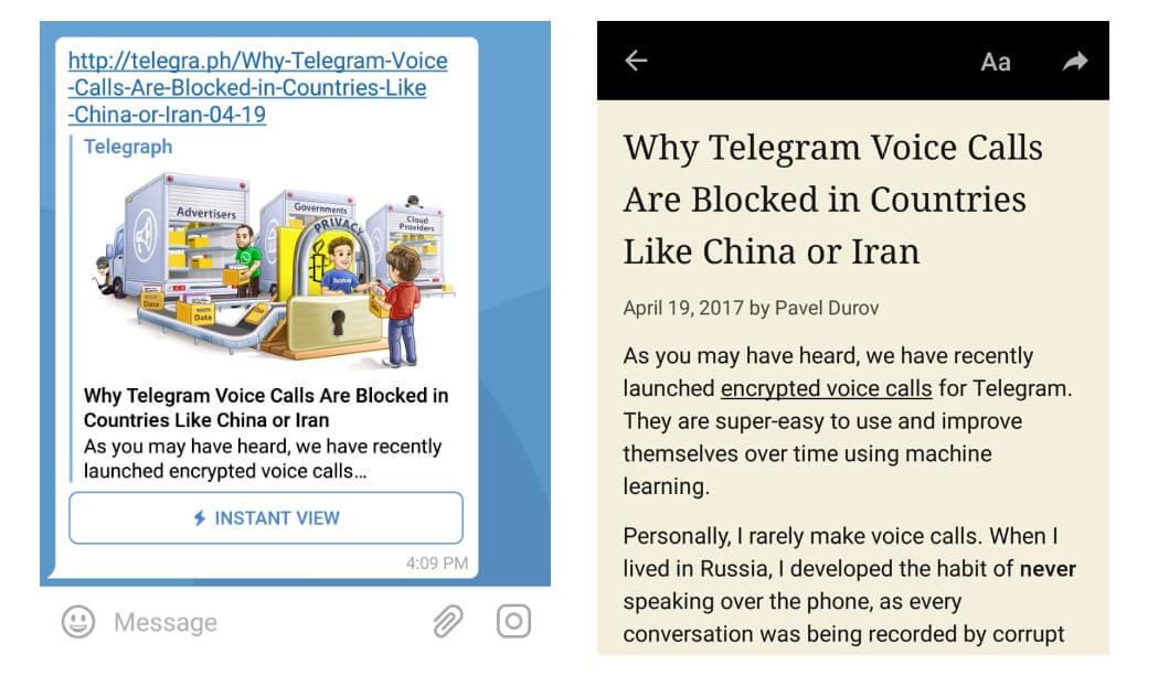 картинка: instant view в telegram